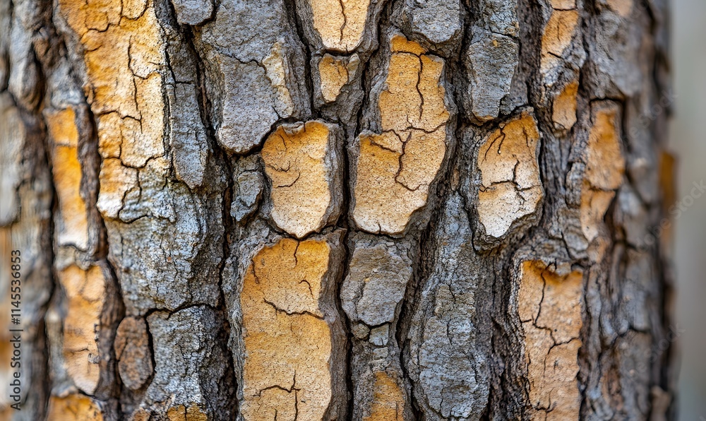 Close-up of tree bark texture with gray and orange tones. Close-up of tree bark texture with gray and orange tones.