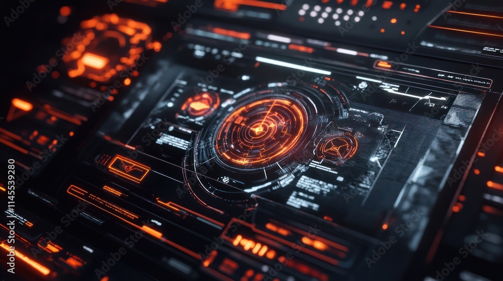 Futuristic Interface: A Cyberpunk Tech Display Futuristic Interface: A Cyberpunk Tech Display