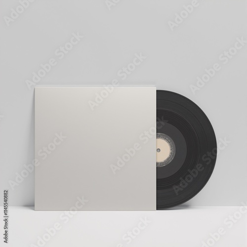 Blank Vinyl Record Sleeve Mockup  Music Album Cover Design Template