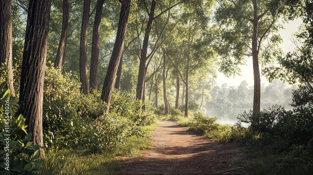 Dreamy Forest Pathway - Tranquil Setting for Peaceful Wallpapers, Nature Scene for Background Dreamy Forest Pathway - Tranquil Setting for Peaceful Wallpapers, Nature Scene for Background