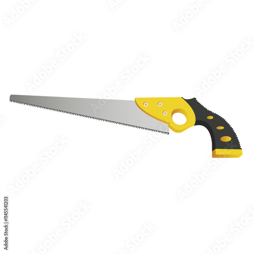 icon of a saw with a plastic handle,vector illustration,white background