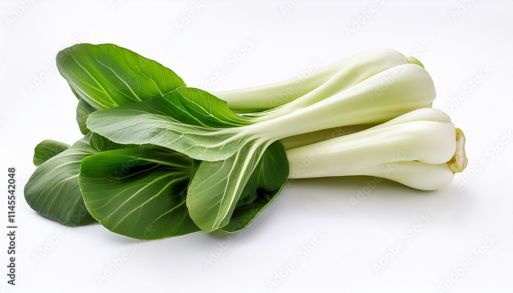 Fresh Bok Choy with vibrant green leaves and crisp white stalks. Fresh Bok Choy with vibrant green leaves and crisp white stalks.