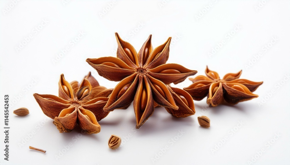 Star anise spice close-up. Aromatic and flavorful. Star anise spice close-up. Aromatic and flavorful.