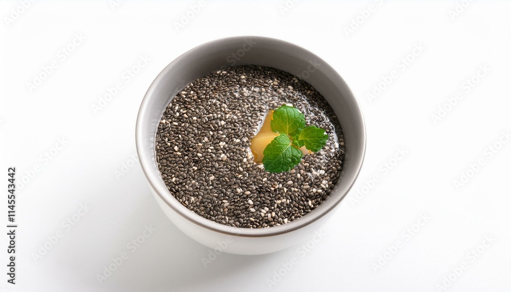 Chia seed pudding with a hint of mint. A healthy and delicious breakfast or snack. Chia seed pudding with a hint of mint. A healthy and delicious breakfast or snack.