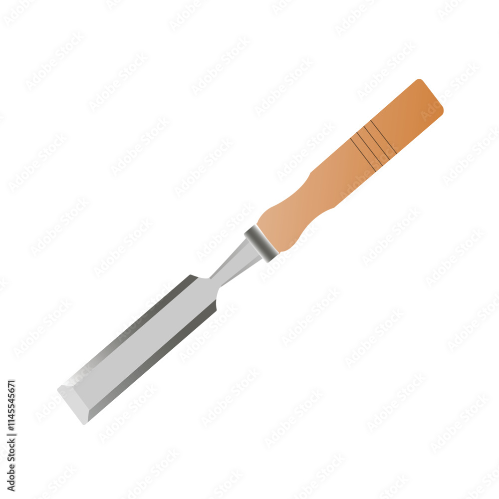 vector illustration of a Chisel with a wooden handle vector illustration of a Chisel with a wooden handle