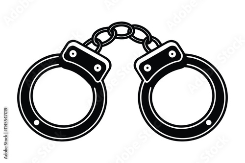 handcuffs and key vector illustration on white background