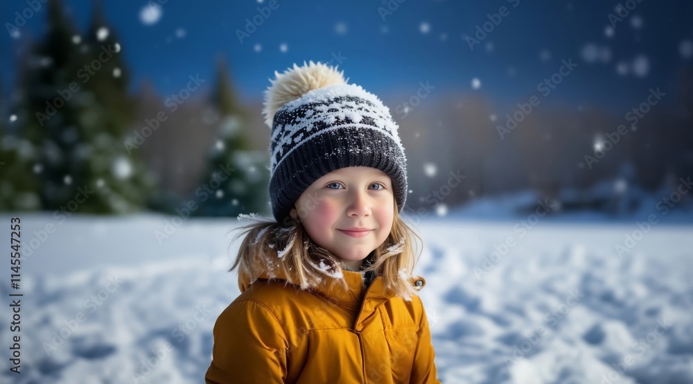 Winter kids face. Adorable little girl having fun in beautiful winter park during snowfall. Cute child playing in a snow. Winter activities for kids. Winter kids face. Adorable little girl having fun in beautiful winter park during snowfall. Cute child playing in a snow. Winter activities for kids.