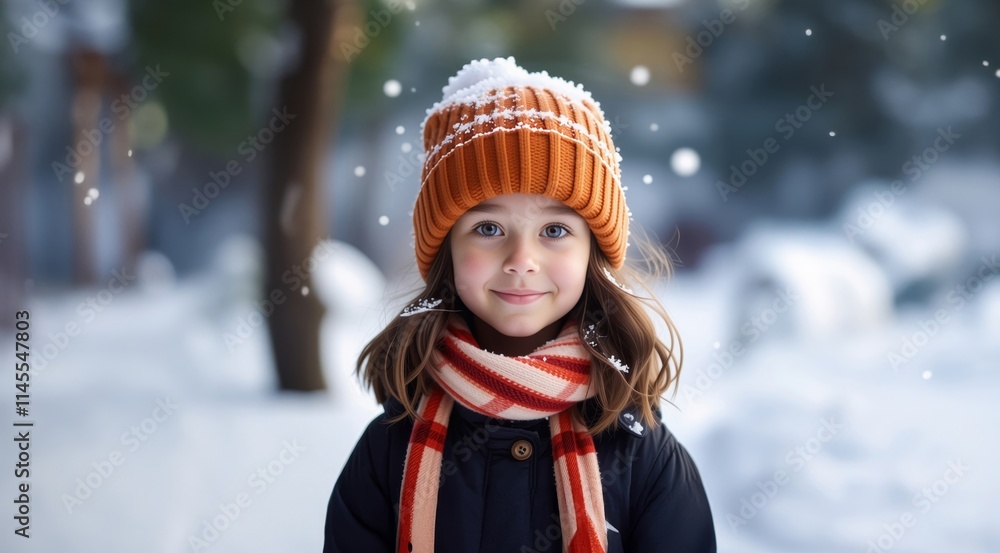 Portrait of little girl Celebration Christmas at home. Child in Santa hat cap. Happy kid in Santa hat over Christmas tree at home. Portrait of little girl Celebration Christmas at home. Child in Santa hat cap. Happy kid in Santa hat over Christmas tree at home.
