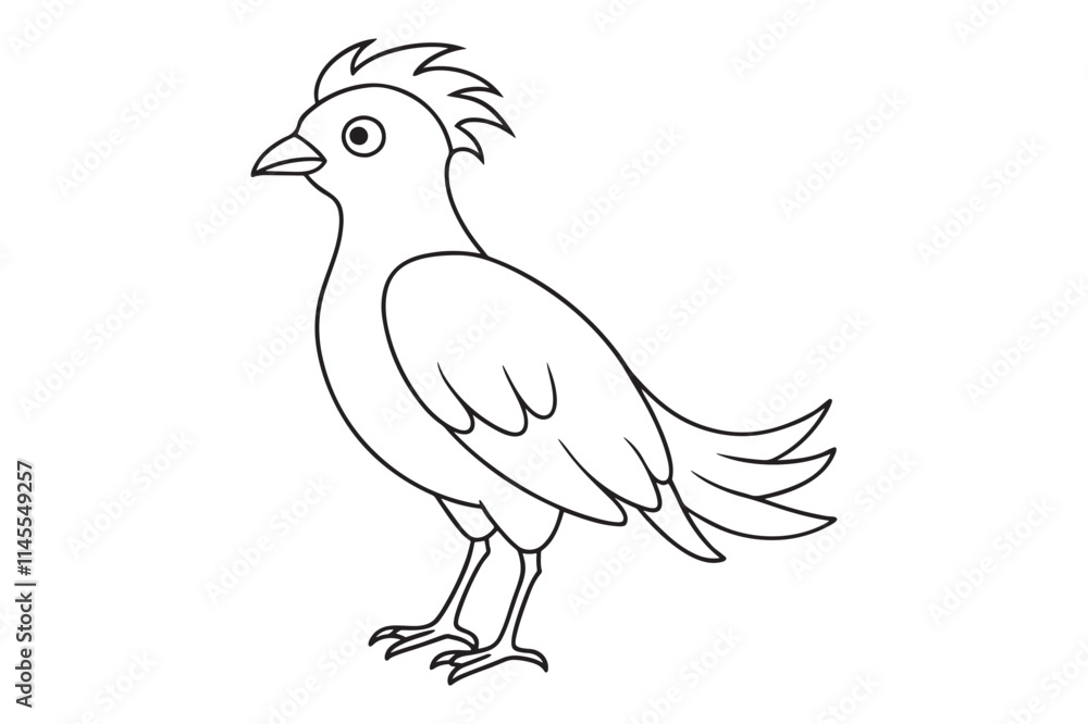 Obraz premium bird line art vector illustration on white background
