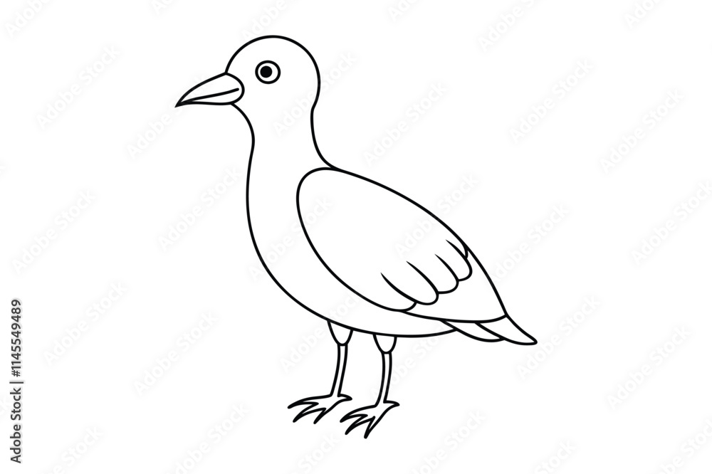 Fototapeta premium bird line art vector illustration on white background