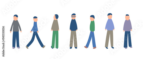 いろんな動きの男性