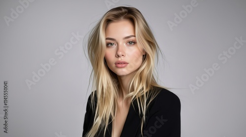 Portrait of a sexy model with and natural makeup. Perfect beauty girl face. Natural beauty. Beautiful young woman with clean fresh skin. Face care, Facial treatment, cosmetology, beauty and spa.