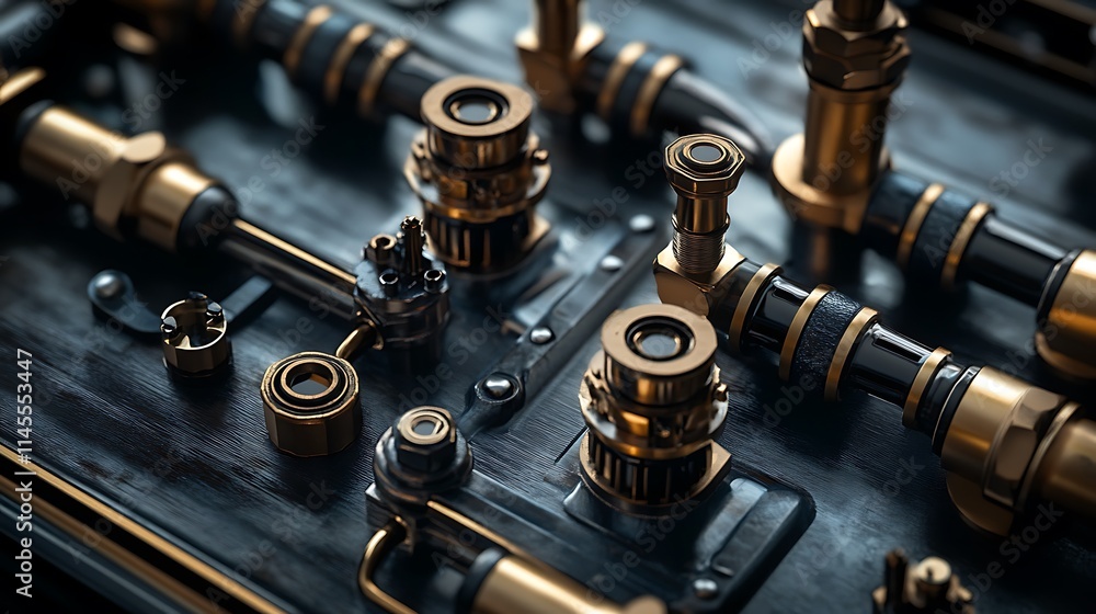 High Resolution Close-Up of Professional Plumbing Fixtures and Components