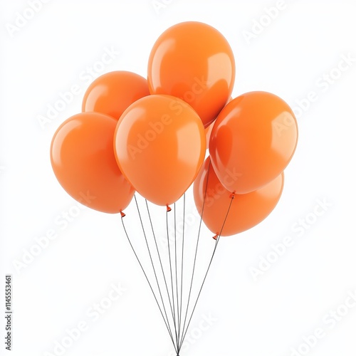 Wallpaper Mural orange balloons on white background. orange ballons. Ballons Torontodigital.ca