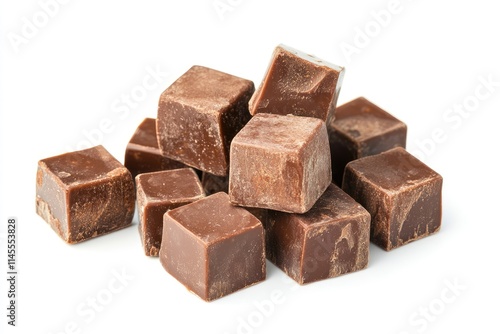 A Pile of Delicious Dark Chocolate Cubes photo