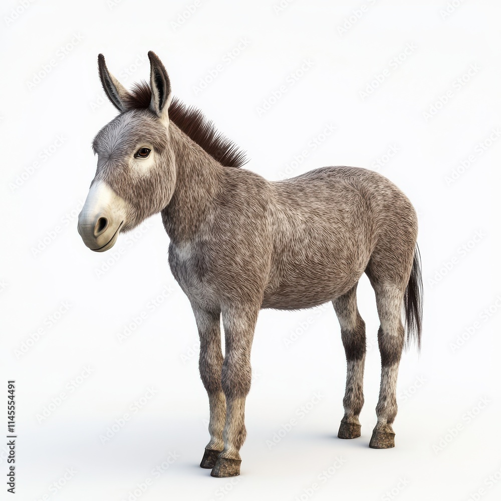 3D Donkey Isolated and White Background 3D Donkey Isolated and White Background
