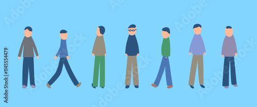 いろんな動きの男性