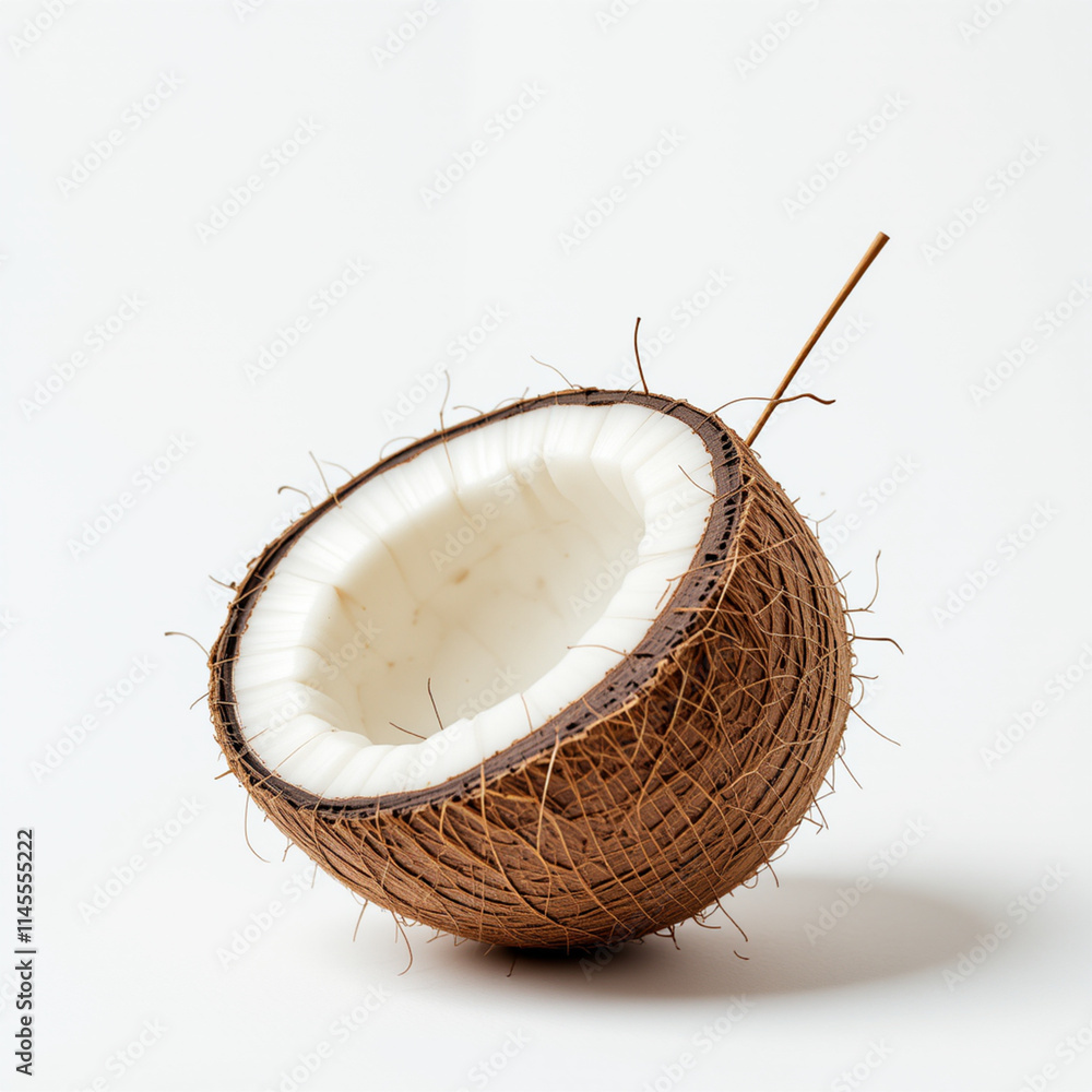Coconut on white background - fruit generation - Coconut on white background - fruit generation -
