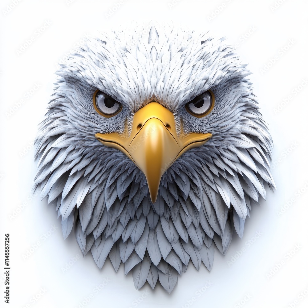 3D Eagle Isolated and White Background 3D Eagle Isolated and White Background