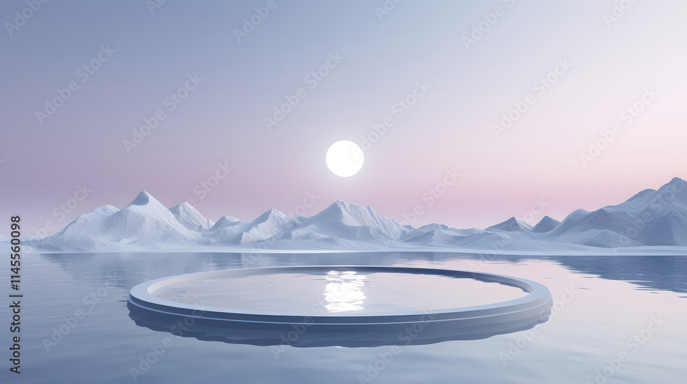 Digital snow mountain ocean booth e-commerce graphics poster background Digital snow mountain ocean booth e-commerce graphics poster background