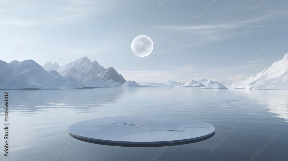 Digital snow mountain ocean booth e-commerce graphics poster background Digital snow mountain ocean booth e-commerce graphics poster background