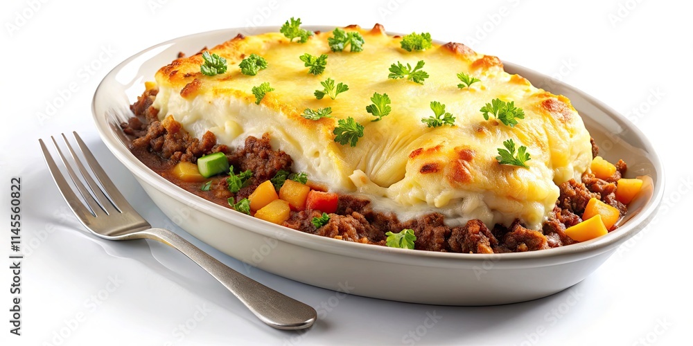 Long Exposure Shepherd's Pie: Creamy Mashed Potato & Cheddar Crust Top View Long Exposure Shepherd's Pie: Creamy Mashed Potato & Cheddar Crust Top View