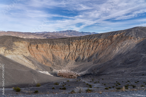 Ubehebe Craters / maar and tuff ring, volcanic. Death Valley National Park, California. Mojave Desert / Basin and Range Province. photo