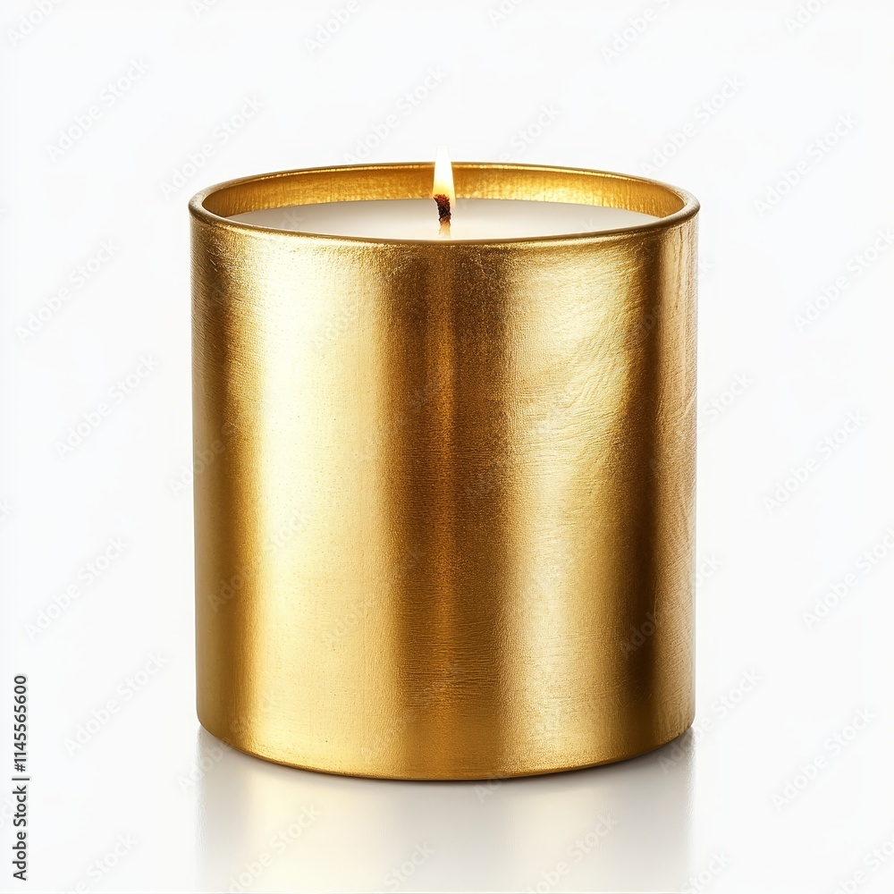 gold candle on white background. Candle gold candle on white background. Candle
