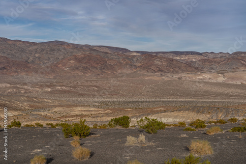 Ubehebe Craters / maar and tuff ring, volcanic. Death Valley National Park, California. Mojave Desert / Basin and Range Province.  photo