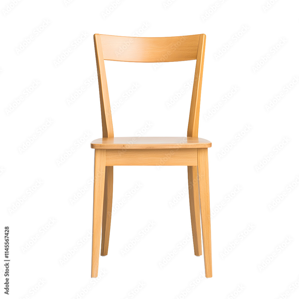 A minimalist wooden chair with clean lines and natural wood texture, set against a white background, perfect for modern interior design, furniture branding, or design materials focused on simplicity a A minimalist wooden chair with clean lines and natural wood texture, set against a white background, perfect for modern interior design, furniture branding, or design materials focused on simplicity a