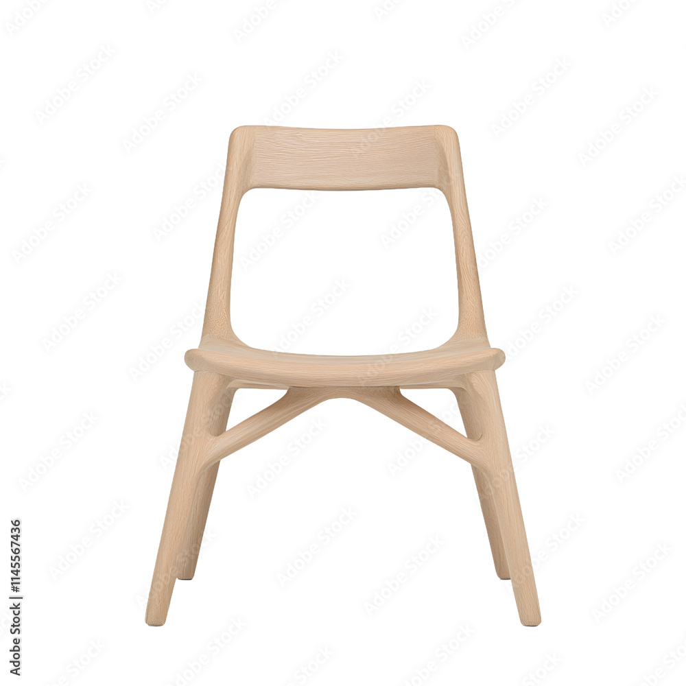 A minimalist wooden chair with clean lines and natural wood texture, set against a white background, perfect for modern interior design, furniture branding, or design materials focused on simplicity a A minimalist wooden chair with clean lines and natural wood texture, set against a white background, perfect for modern interior design, furniture branding, or design materials focused on simplicity a