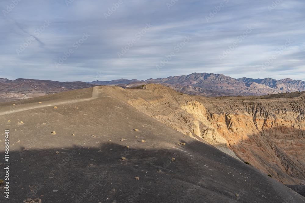 Naklejka premium Ubehebe Craters / maar and tuff ring, volcanic. Death Valley National Park, California. Mojave Desert / Basin and Range Province.