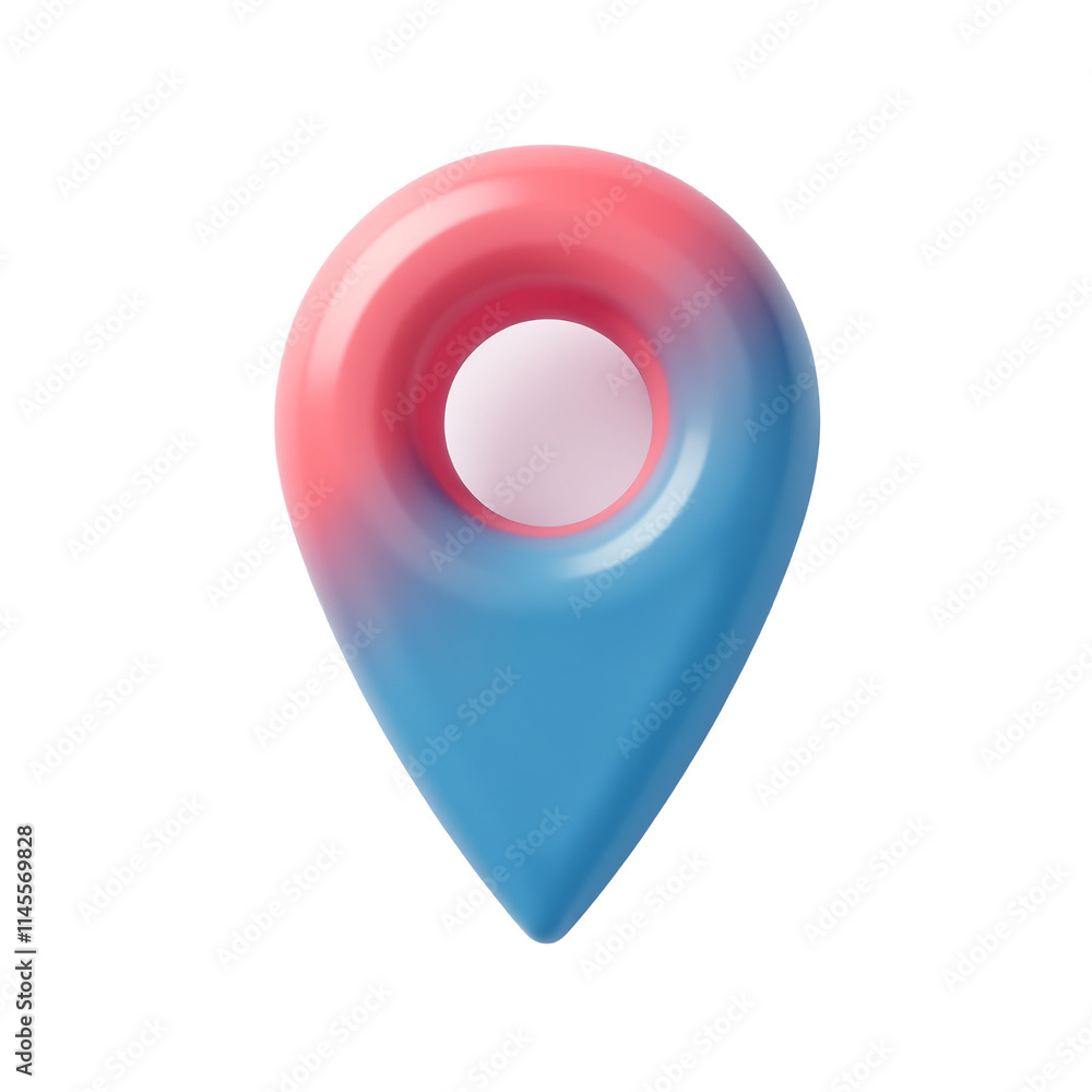 Close-up 3D location icon logo mockup isolated on transparent background for branding and digital use Close-up 3D location icon logo mockup isolated on transparent background for branding and digital use