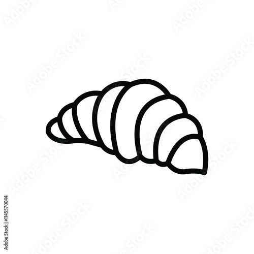 Black line icon for croissant