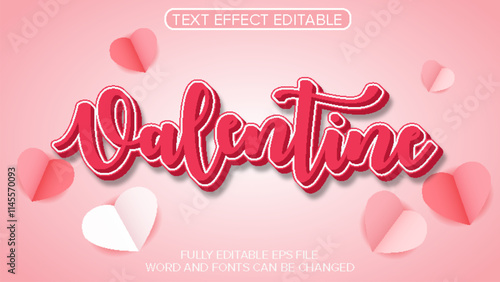 editable text effect valentines day vector photo