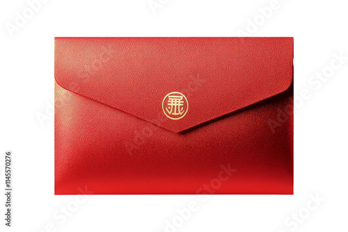 Celebrating chinese new year with gold red envelopes photo