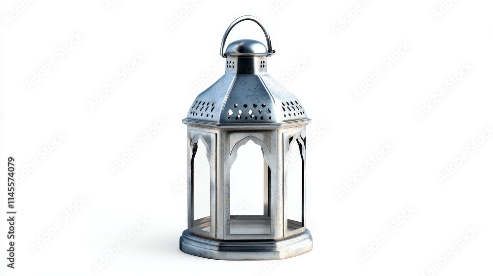silver lantern on white background. lantern silver lantern on white background. lantern