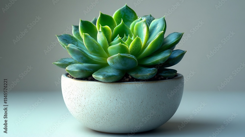 Single green succulent plant in a white pot isolated on a white background minimalistic botanical vibe Single green succulent plant in a white pot isolated on a white background minimalistic botanical vibe