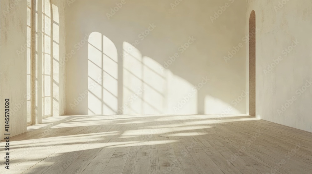 Fototapeta premium Sunlit Minimalist Room Interior Design