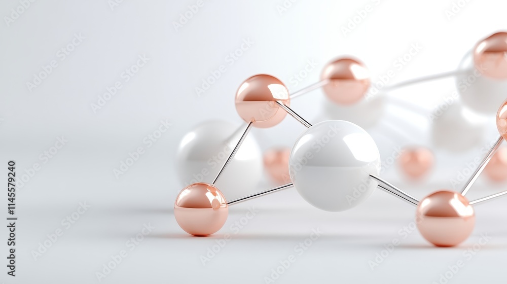 Obraz premium Abstract Network Connection Rose Gold