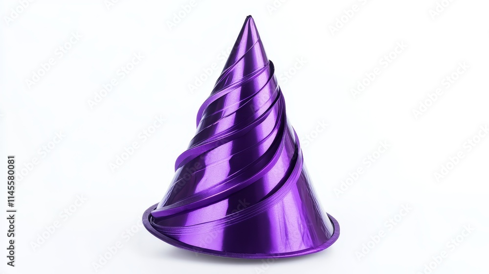 purple birthday hat on white background. birthday hat