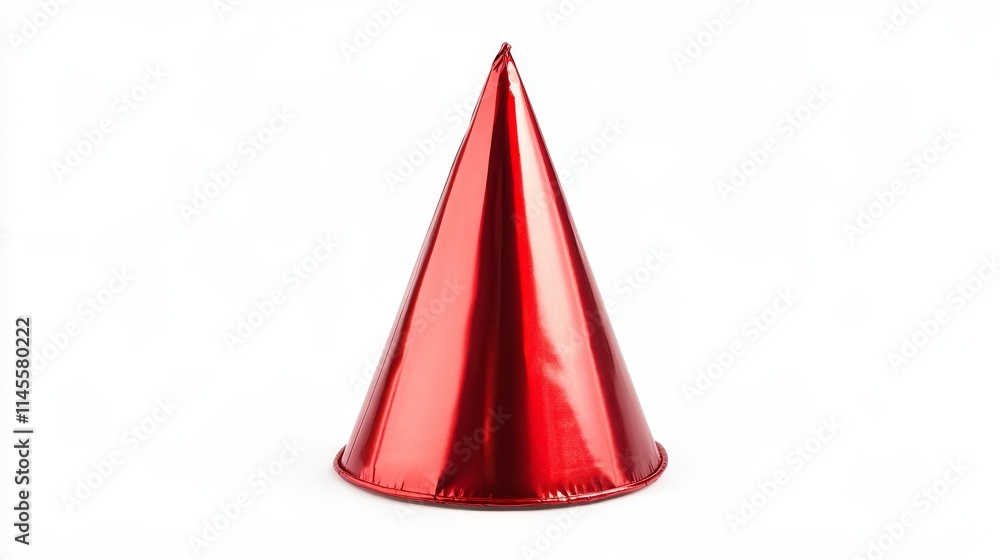 red birthday hat on white background. birthday hat red birthday hat on white background. birthday hat
