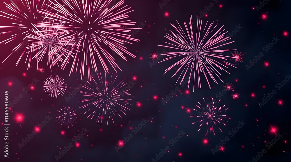 Happy New Year 2025 fireworks beautiful sky with fireworks, new year background Happy New Year 2025 fireworks beautiful sky with fireworks, new year background