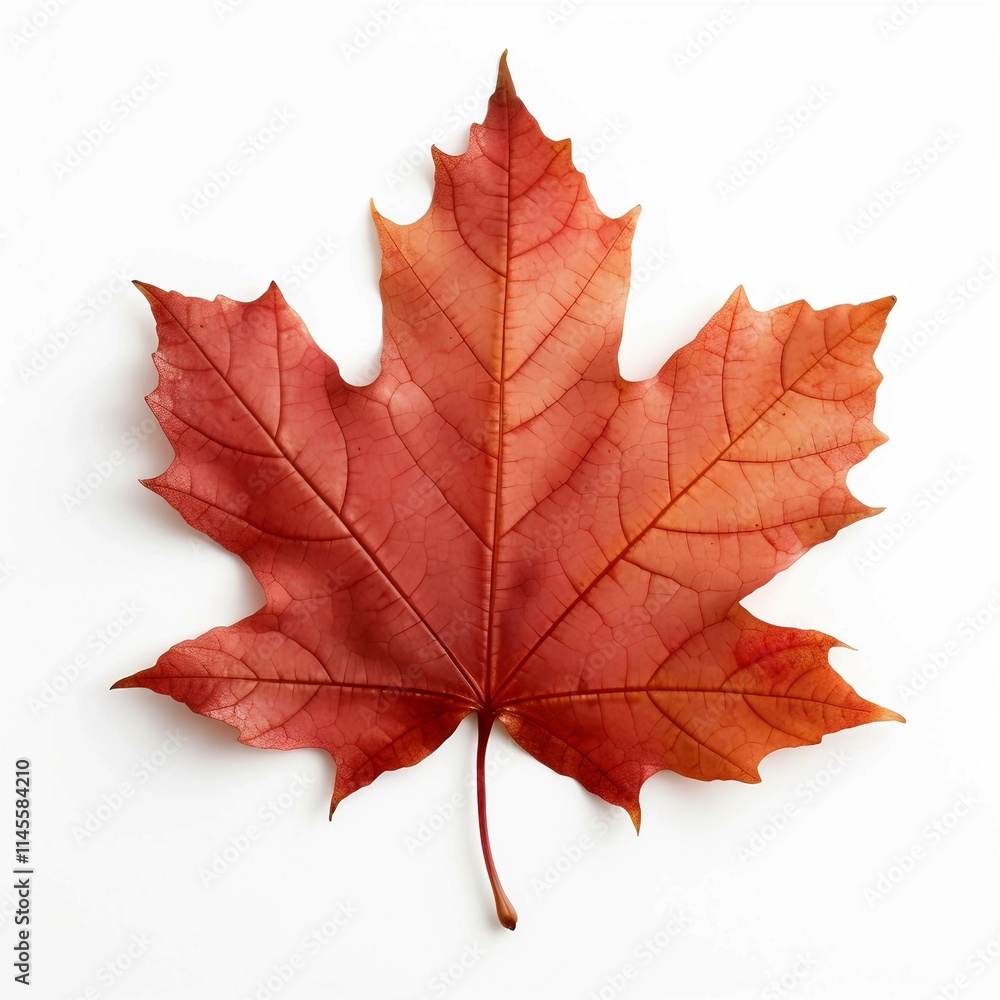 Obraz premium Autumn Leaf, Isolated white background, flat lay