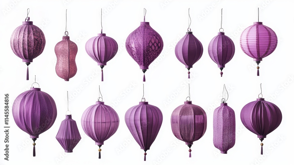 purple lanterns on white background. lanterns purple lanterns on white background. lanterns
