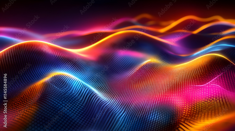 A colorful, abstract image of a wave with a purple and orange crest. The image is full of vibrant colors and has a dreamy, otherworldly feel to it A colorful, abstract image of a wave with a purple and orange crest. The image is full of vibrant colors and has a dreamy, otherworldly feel to it