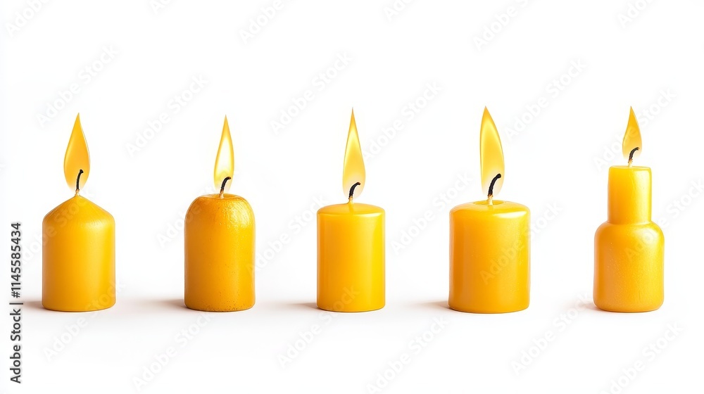 yellow candles on white background. candles yellow candles on white background. candles