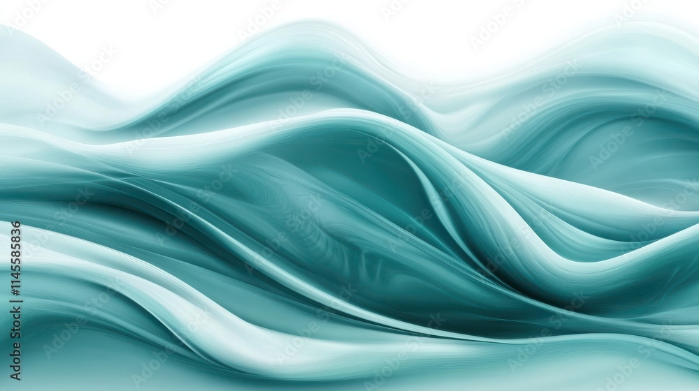 Abstract Teal Waves Flowing Design Background Abstract Teal Waves Flowing Design Background