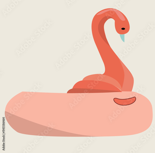 summer flamingo floater icon Vector illustration