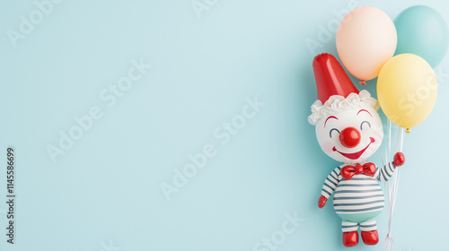 Playful Clown with Balloons...